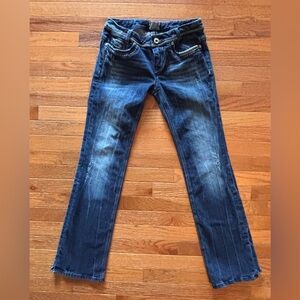 Rock Revival for Express bootcut jeans with Embellished Pockets